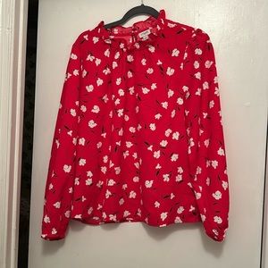 J. Crew Factory floral polyester blouse in size Large